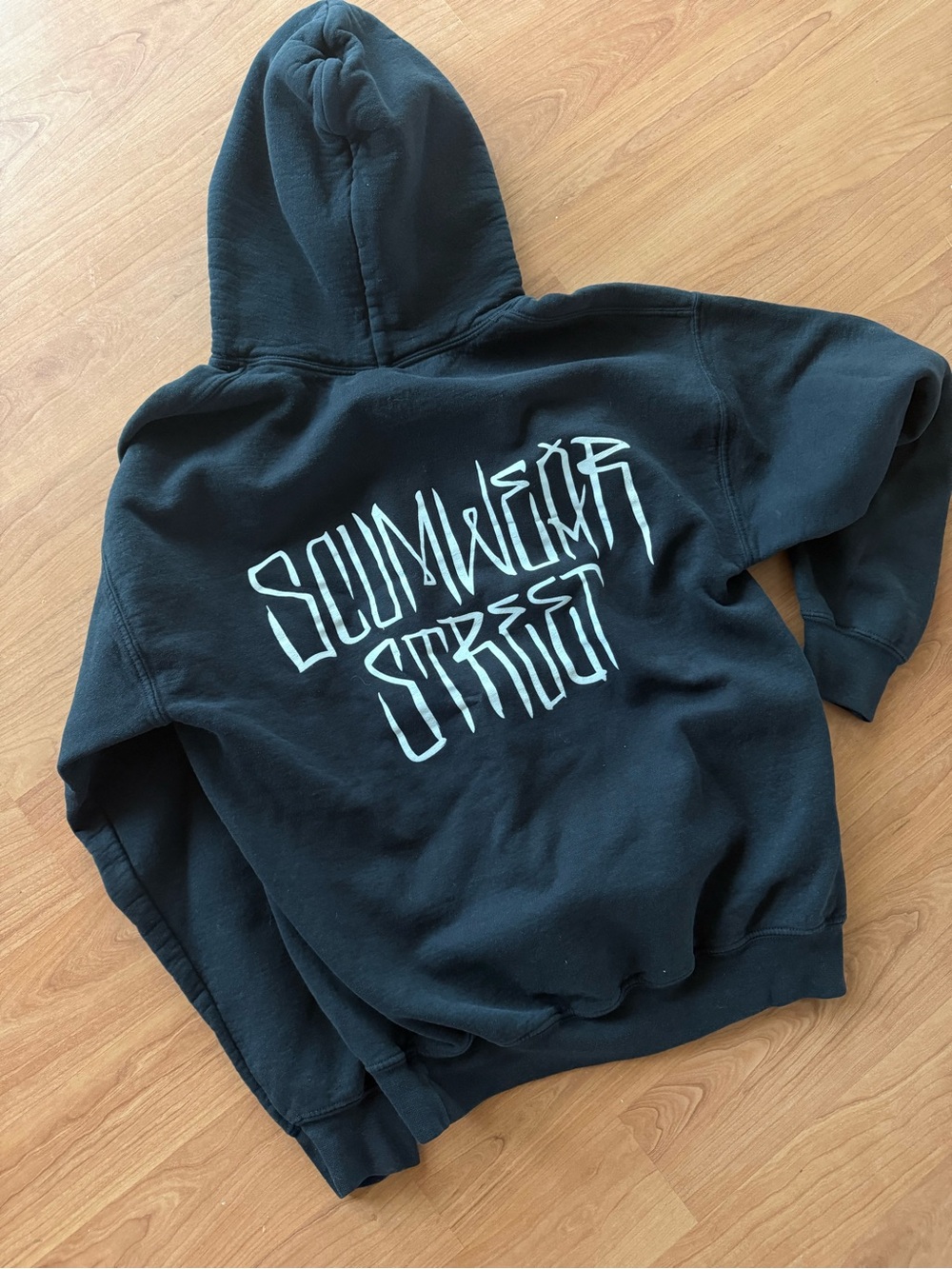 Unisex Black Hoodie with White 'Soulweight Street' Back Graphic